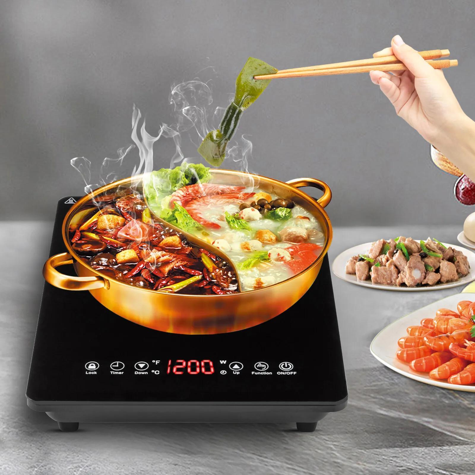 Induction Cooktop 1800W Ultra Thin Portable Induction Cooktop - Single Electric Cooktops Countertop Stove with 9 Temperature & Power Levels, 3-hour Timer, Safety Lock