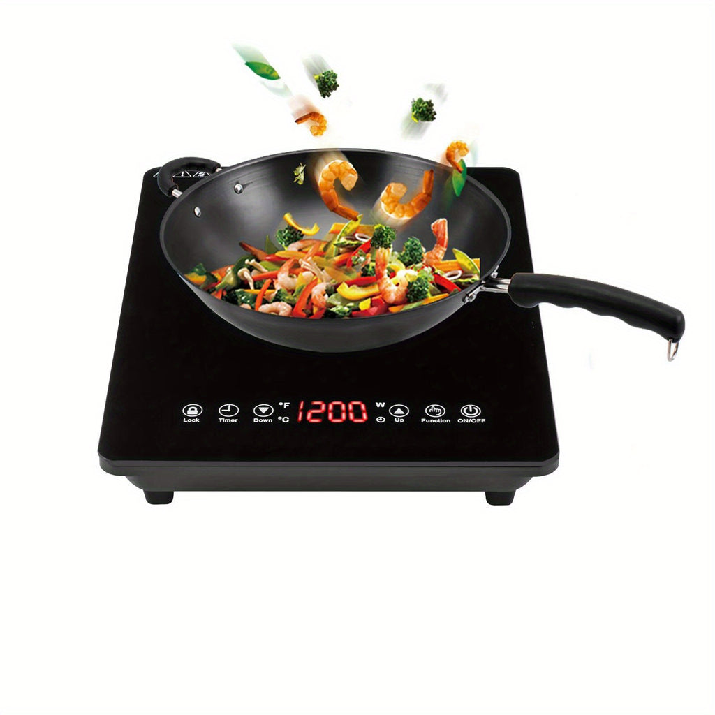 Induction Cooktop 1800W Ultra Thin Portable Induction Cooktop - Single Electric Cooktops Countertop Stove with 9 Temperature & Power Levels, 3-hour Timer, Safety Lock