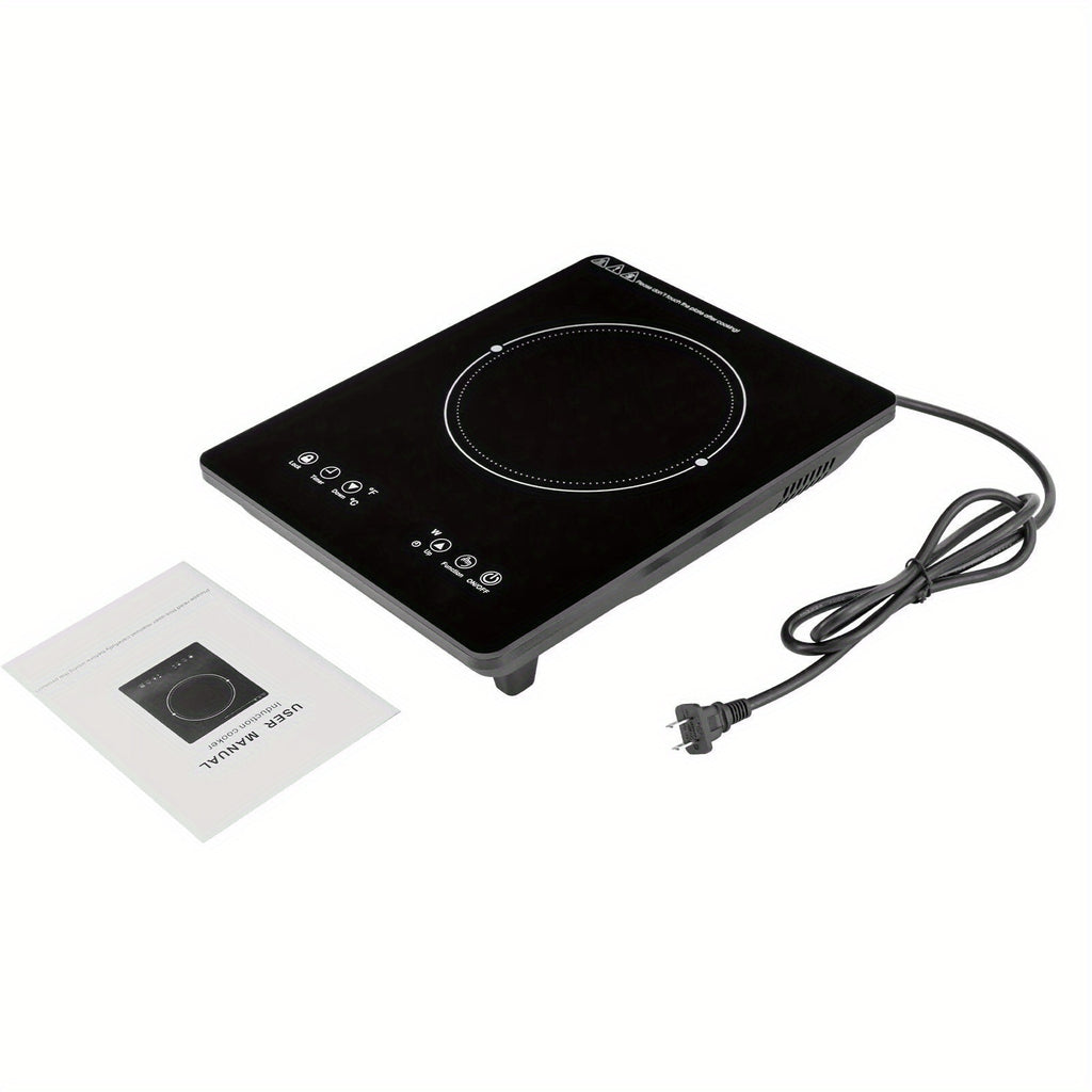 Induction Cooktop 1800W Ultra Thin Portable Induction Cooktop - Single Electric Cooktops Countertop Stove with 9 Temperature & Power Levels, 3-hour Timer, Safety Lock