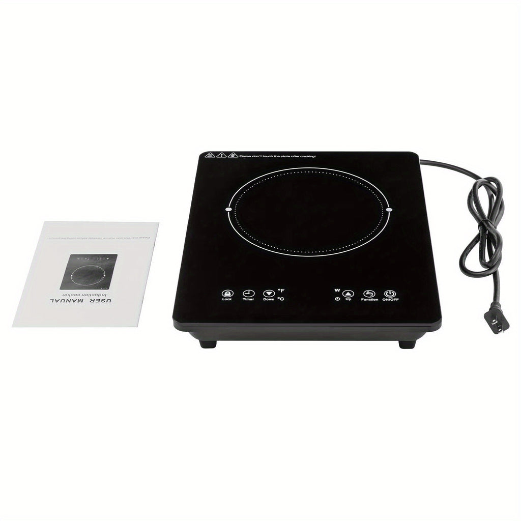 Induction Cooktop 1800W Ultra Thin Portable Induction Cooktop - Single Electric Cooktops Countertop Stove with 9 Temperature & Power Levels, 3-hour Timer, Safety Lock
