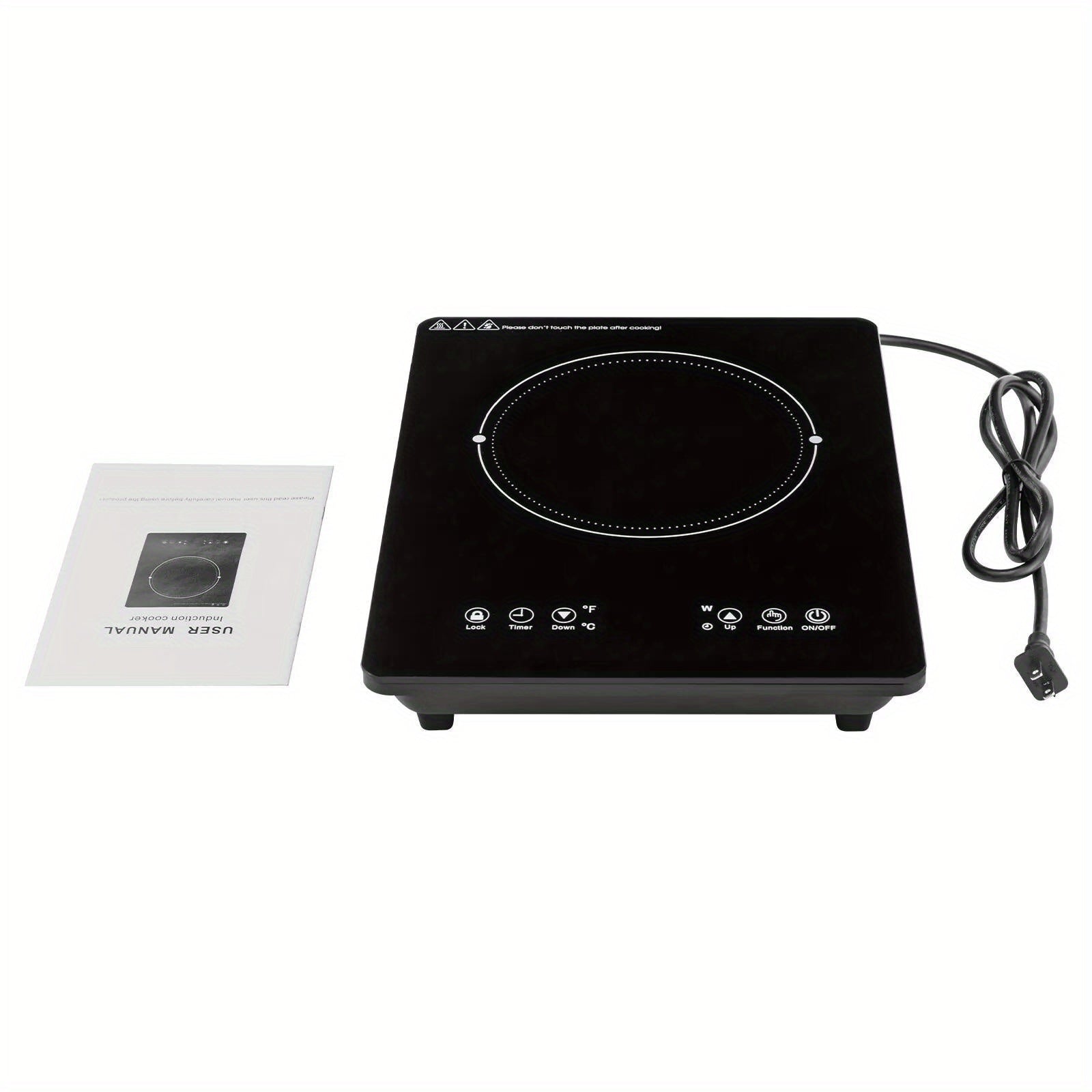Induction Cooktop 1800W Ultra Thin Portable Induction Cooktop - Single Electric Cooktops Countertop Stove with 9 Temperature & Power Levels, 3-hour Timer, Safety Lock