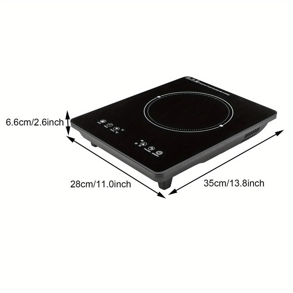 Induction Cooktop 1800W Ultra Thin Portable Induction Cooktop - Single Electric Cooktops Countertop Stove with 9 Temperature & Power Levels, 3-hour Timer, Safety Lock