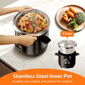 3-Cup Uncooked for rice Cooker Small & Food Steamer - Stainless Steel Non-Toxic Inner Pot, One-Touch Multifunction For Rice\u002FSaute\u002FYogurt, Dishwasher Safe, 1-3 People Size, Black