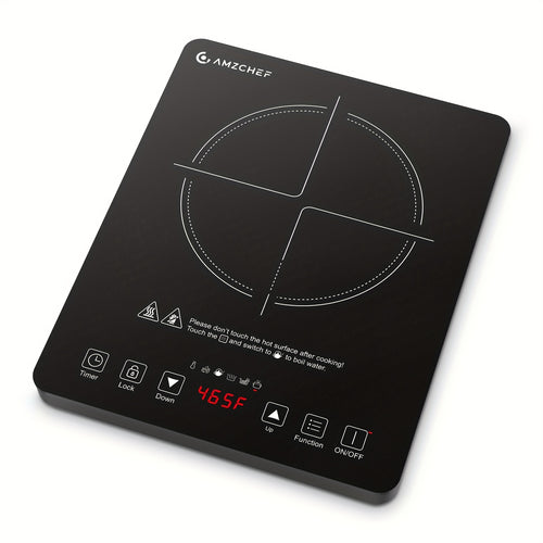 AMZCHEF 1800W Induction Cooktop, Household Single Head Portable Induction Cooker, Intelligent Touch Control, Multi Level Firepower Adjustment, with Timer And Overheating Protection