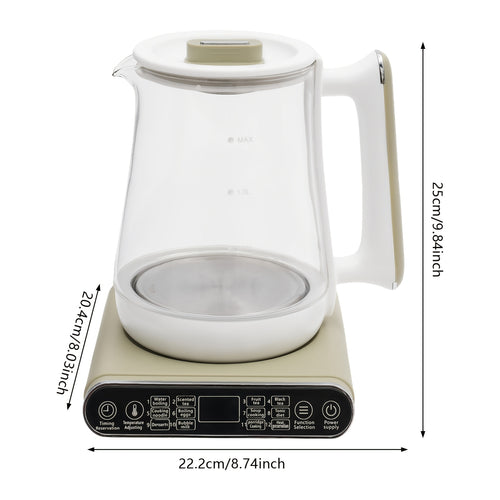 800W Electric Kettle, 1.8L\u002F60.87Oz Multifunctional Health Pot | Thickened Glass & Stewpot, 12 Functions for Tea, Coffee, and Boiling Water, GDRASUYA10 Brand