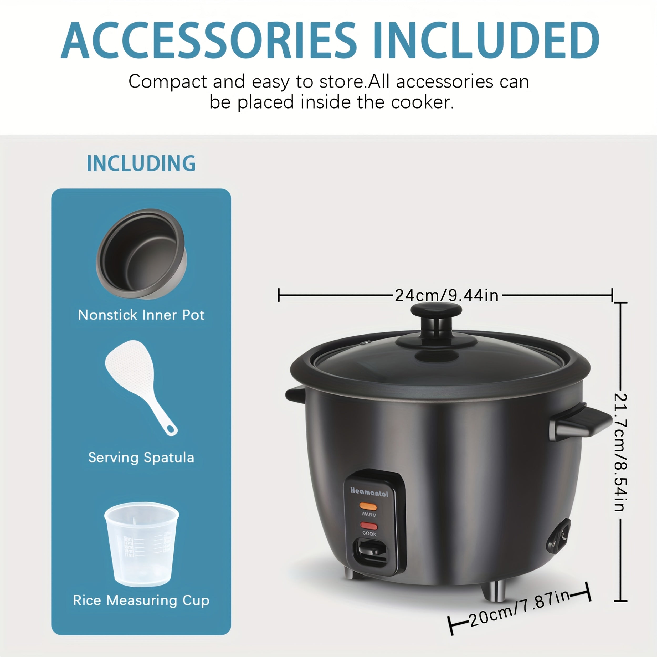 A Rice Cooker Featuring a Detachable Nonstick Pot, It Also Functions As a Yogurt Maker with an Automatic Keep Warm Feature. It Has a Large Capacity of 6 Cups When Cooked (1.5 Quarts) And 3 Cups When Uncooked. This One-Touch Operation Grain Cooker Se