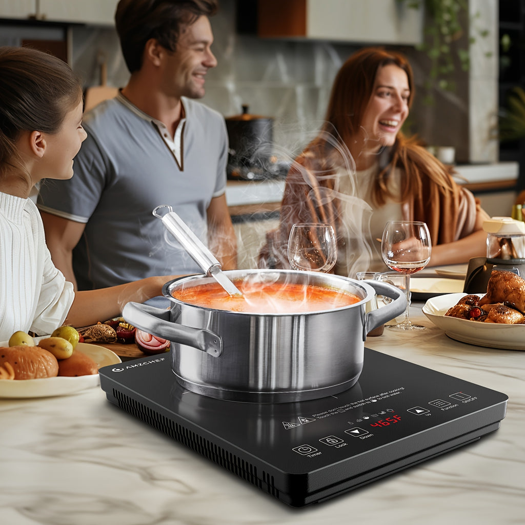 AMZCHEF 1800W Induction Cooker, Household Single Head Portable Induction Cooktop, Intelligent Touch Control, Multi Level Firepower Adjustment, with Timer And Overheating Protection Suitable for Personal Use And Gift Giving