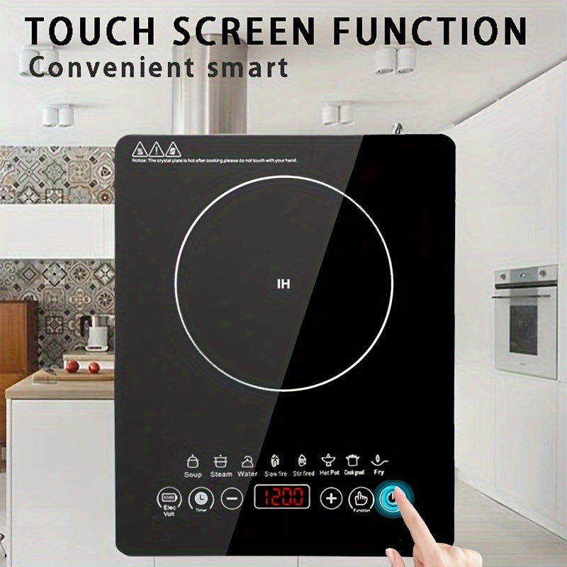 Portable Induction Cooktop Countertop Burner of Black Crystal Touch Panel, Electric Stove Burners for Cooking, Portable Stove, Hot Plates for Cooking, Electric Single Burner