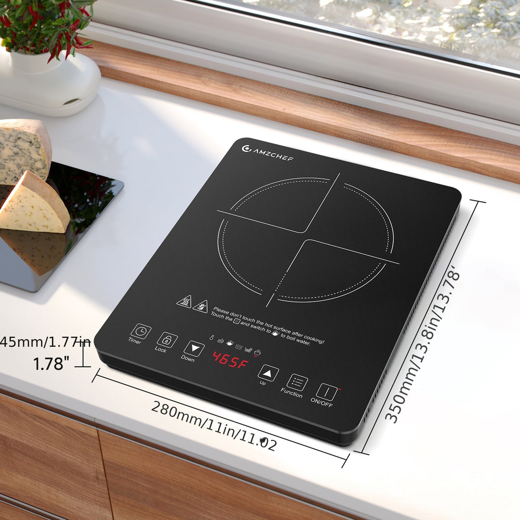 AMZCHEF 1800W Induction Cooker, Household Single Head Portable Induction Cooktop, Intelligent Touch Control, Multi Level Firepower Adjustment, with Timer And Overheating Protection Suitable for Personal Use And Gift Giving