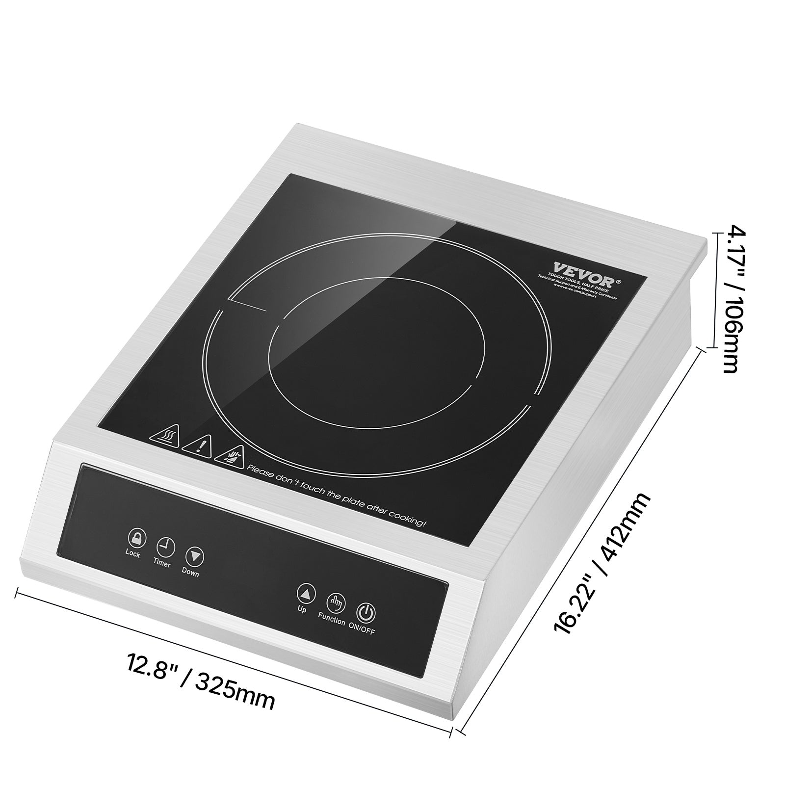 Portable Commercial Induction Cooktop 3500W Countertop Burner 11 Temp Levels
