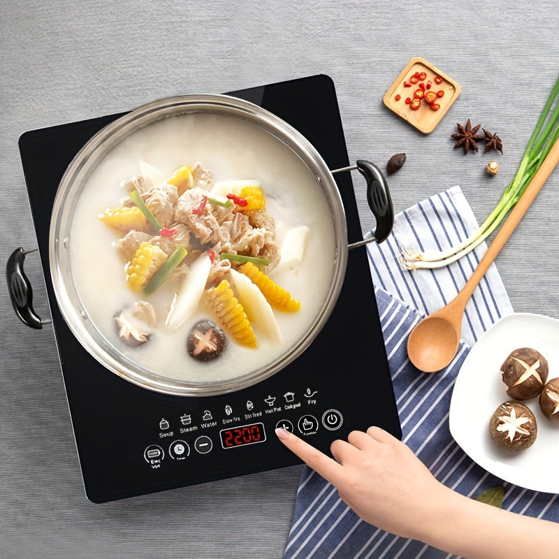 Portable Induction Cooktop Countertop Burner of Black Crystal Touch Panel, Electric Stove Burners for Cooking, Portable Stove, Hot Plates for Cooking, Electric Single Burner