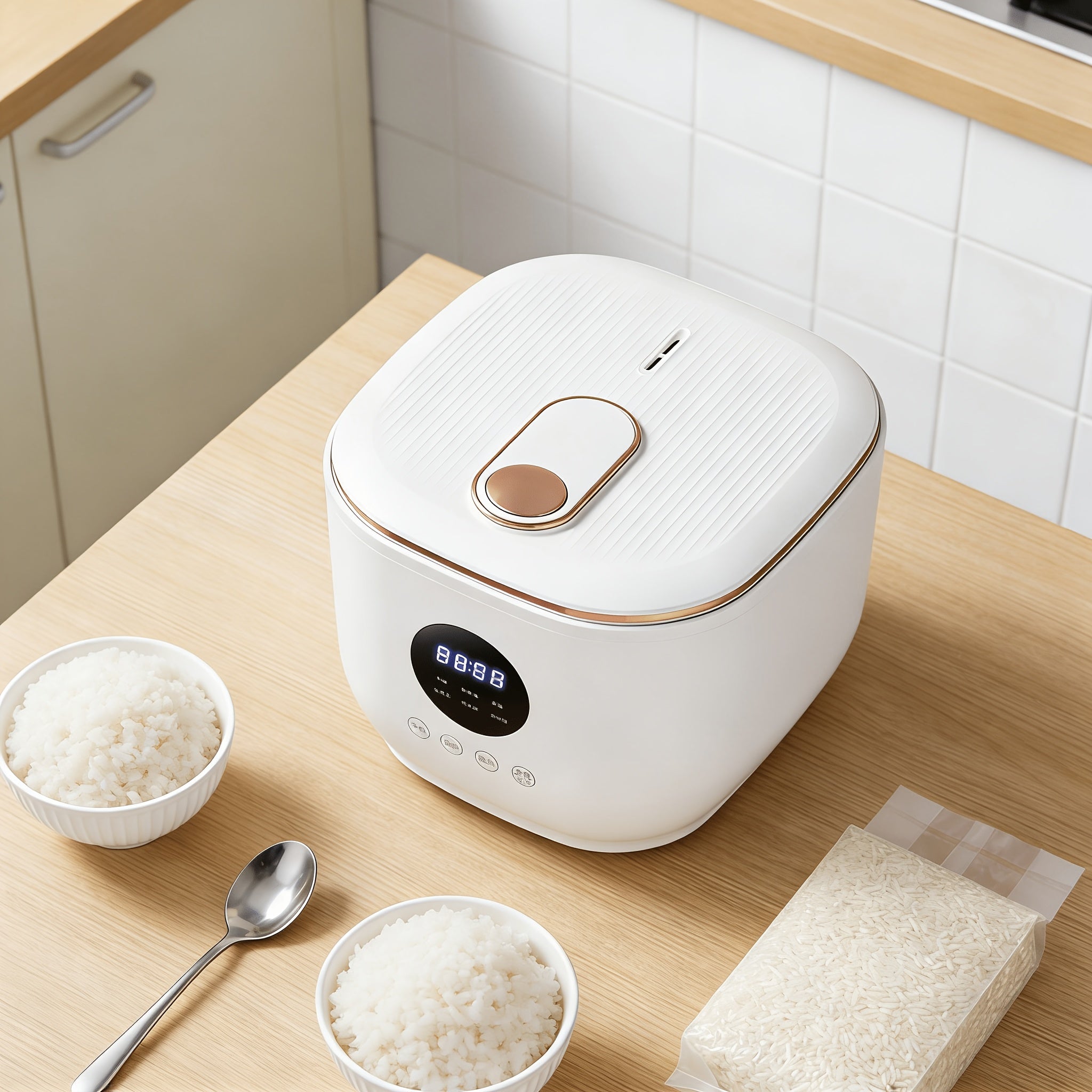Yalulu Rice Cooker, Smart Electric Cooker, Touch Screen, Digital Display, 3L\u002F 101.44oz Capacity, Can Make, Porridge, Soup, 24-hour Timer And Keep Warm Function, Suitable For Home Use