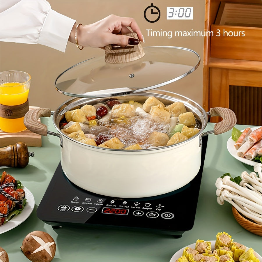 Portable Induction Cooktop Countertop Burner of Black Crystal Touch Panel, Electric Stove Burners for Cooking, Portable Stove, Hot Plates for Cooking, Electric Single Burner