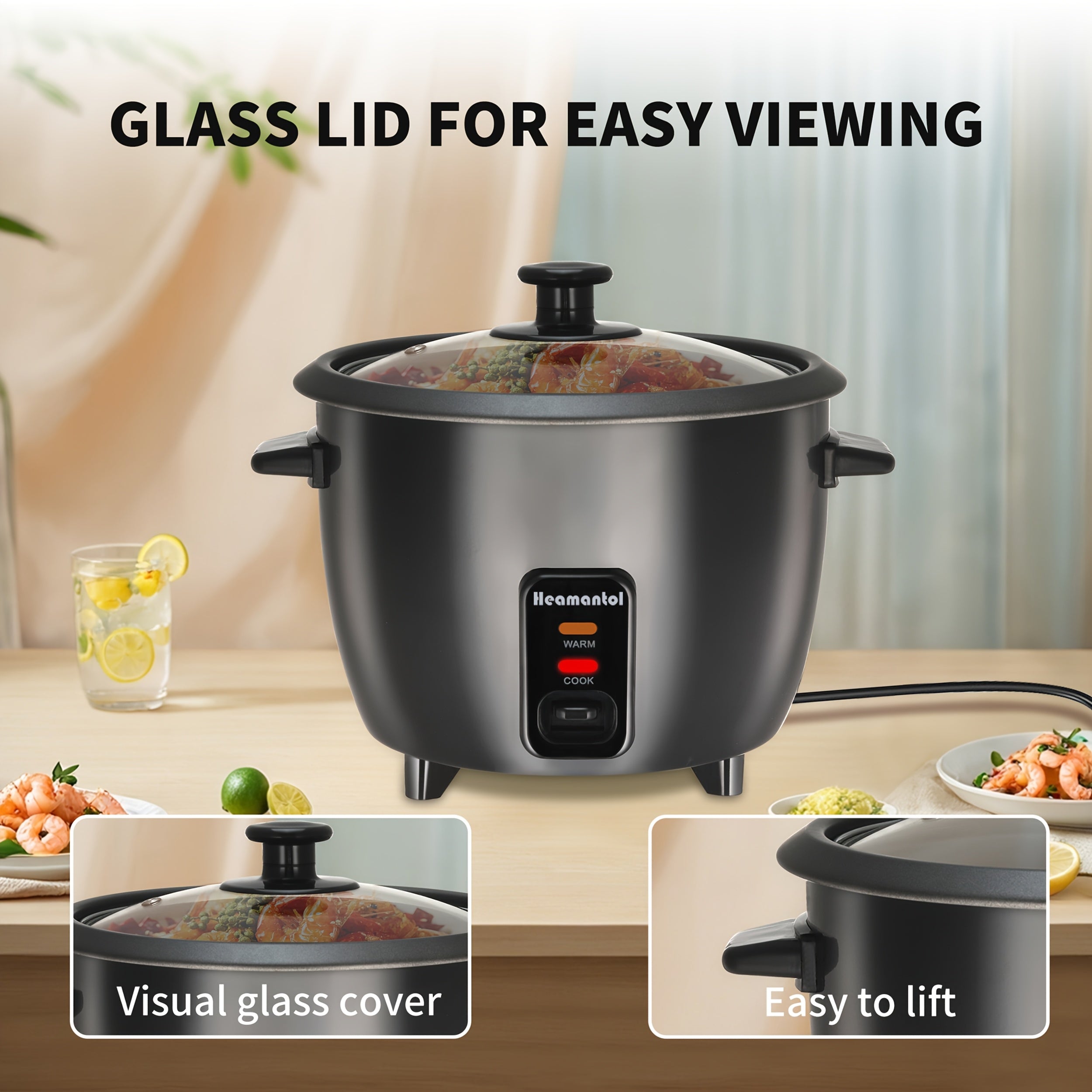 A Rice Cooker Featuring a Detachable Nonstick Pot, It Also Functions As a Yogurt Maker with an Automatic Keep Warm Feature. It Has a Large Capacity of 6 Cups When Cooked (1.5 Quarts) And 3 Cups When Uncooked. This One-Touch Operation Grain Cooker Se