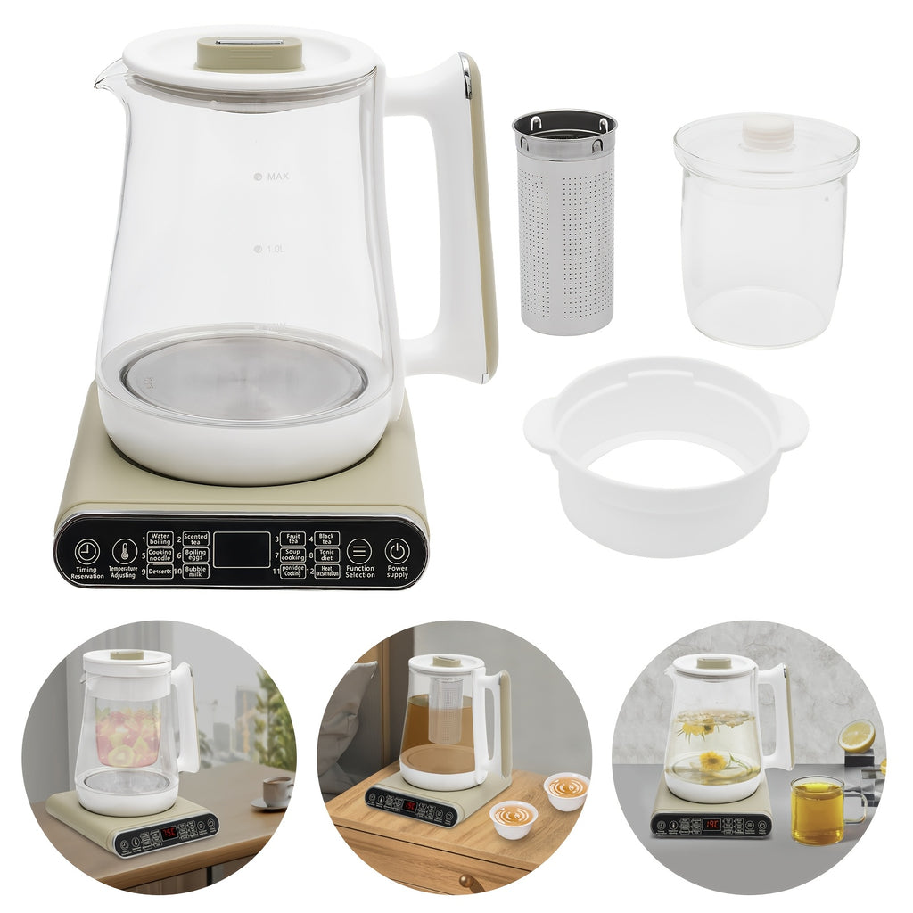 800W Electric Kettle, 1.8L\u002F60.87Oz Multifunctional Health Pot | Thickened Glass & Stewpot, 12 Functions for Tea, Coffee, and Boiling Water, GDRASUYA10 Brand