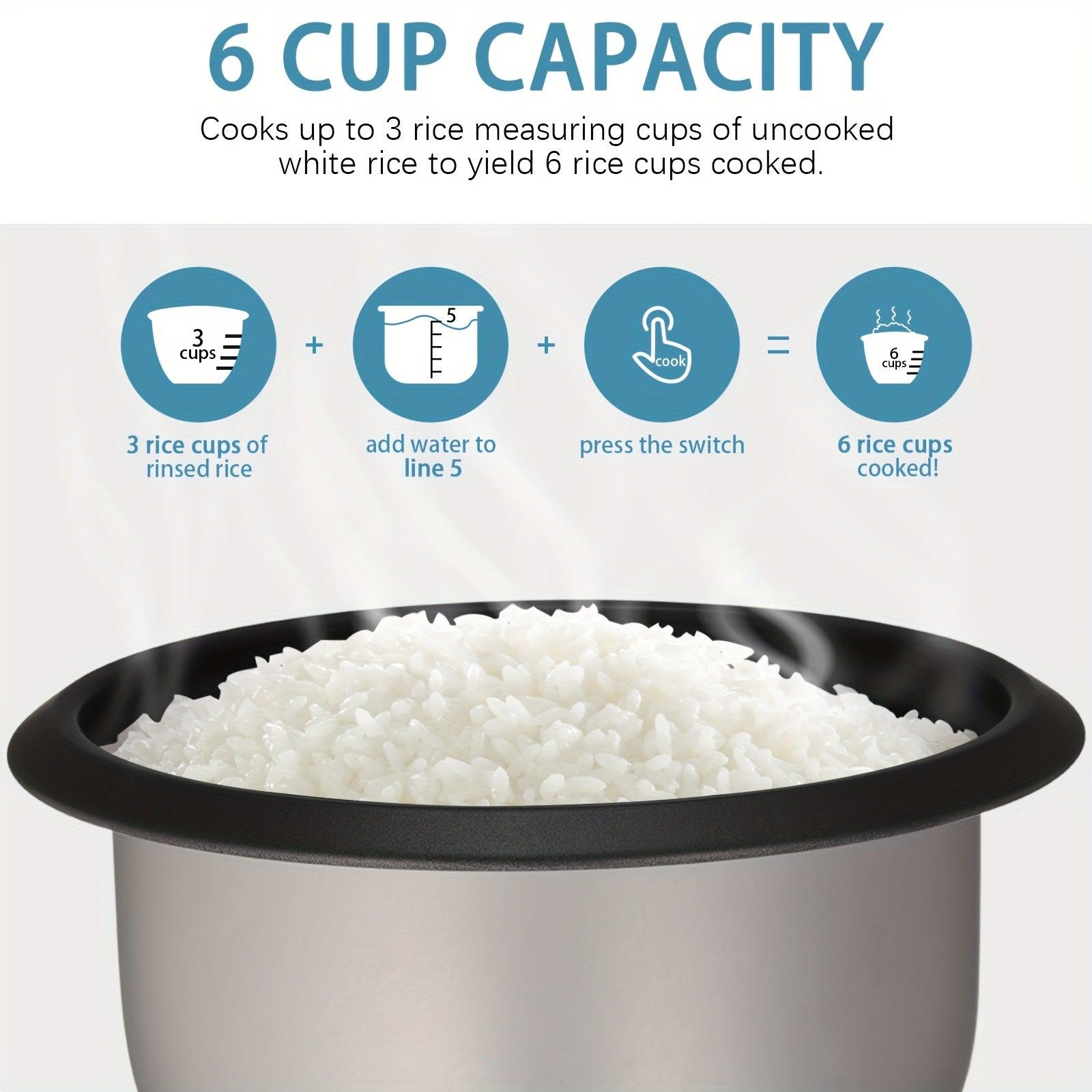 A Rice Cooker Featuring a Detachable Nonstick Pot, It Also Functions As a Yogurt Maker with an Automatic Keep Warm Feature. It Has a Large Capacity of 6 Cups When Cooked (1.5 Quarts) And 3 Cups When Uncooked. This One-Touch Operation Grain Cooker Se