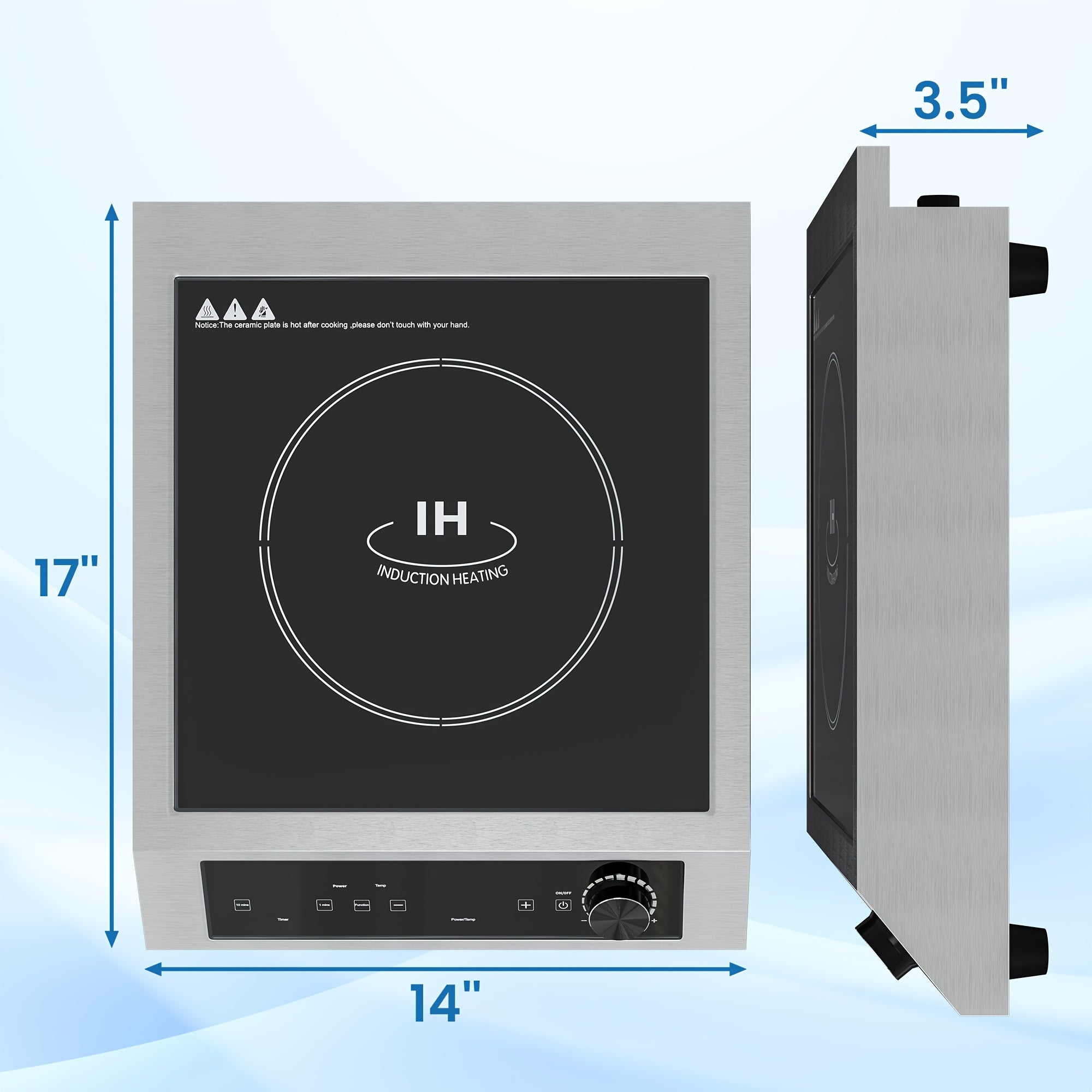 1800W Portable Induction Cooktop, Commercial Hot Plates, Commercial-Grade Electric Countertop Burner with Timer, Induction Hot Plate with LED Screen, 10 Power (100W-1800W), 14 Temp Setting (140°F-536°F)