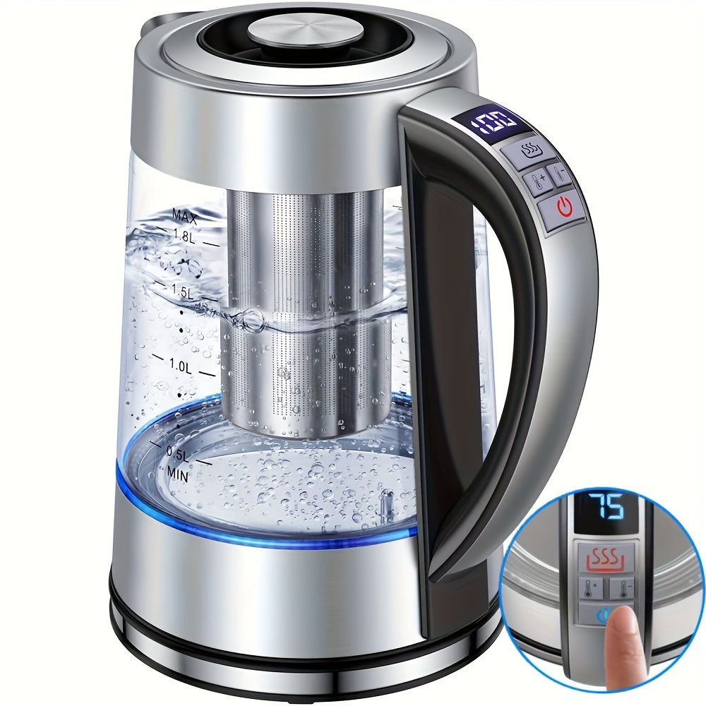 Electric Kettle, 60.87oz Electric Glass Kettle with 12 Temperature Controls, 24-Hour Keep-Warm, Stainless Steel Filter And Inner Lid, Glass Kettle for Coffee, Tea, And Powdered Milk