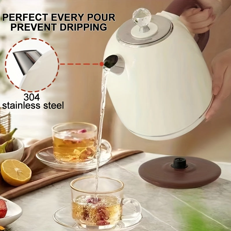 Retro-style Electric Kettle, 58 Ounces Large Capacity, Automatic Shutdown and Dry-burning Protection, Stainless Steel Inner Liner, Electric Teapot, Kettle Boiler for Quickly Boiling Coffee, Tea Sets and Beverages, Instant Kettle with Hot Bottom